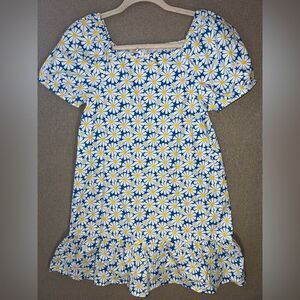 Primark size 11-12 years Daisy Print Blue and White Kids Dress